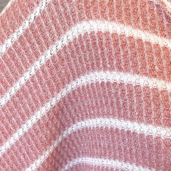 WAFFLE KNIT DOLMAN TOP W/ WHITE STRIPES - Picture 5 of 7